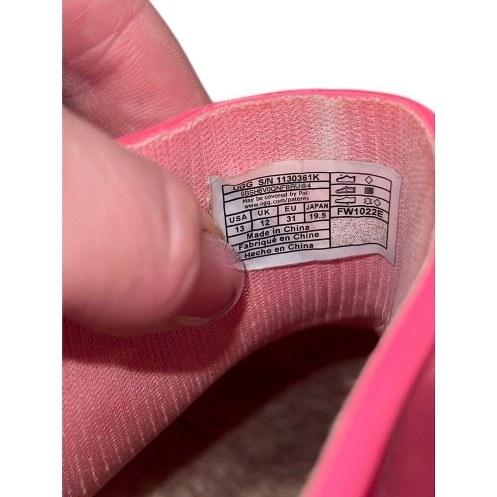 UGG Kids Pink Rain Boots Fleece Lined Size 13 Waterproof School Shoes - Picture 11 of 12